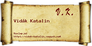 Vidák Katalin névjegykártya