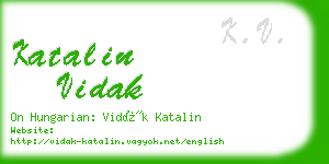 katalin vidak business card